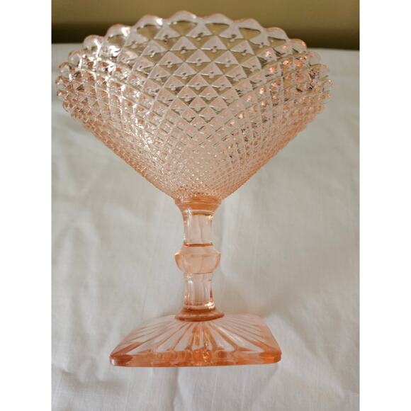 Pink Depression "Miss America" Glass Compote - Picture 4 of 5